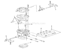 Carburetor Components Diagram and Parts List for 31-16OE01 1988 Toro Lawn Tractor