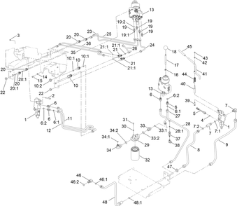 Hydraulic Assembly Diagram and Parts List for 22342HA 400000000 - 411759999 Toro Lawn Tractor Accessories