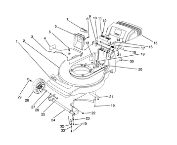 Housing Assembly Diagram and Parts List for 20925B 0000001 - 0999999 Toro Lawn Mower