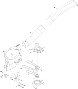 Blower And Tube Assembly Diagram and Parts List for 79348 400000000 - 999999999 Toro Lawn Tractor