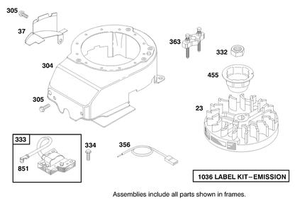 Engine Briggs & Stratton Model 12f802-1750-E1 Diagram and Parts List for 20776 8900001 - 8999999 Toro Lawn Mower