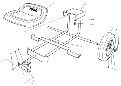 Sulky Kit Model No. 30122 (Optional) Diagram and Parts List for 30112 6000001 - 6999999 Toro Lawn Tractor Accessories