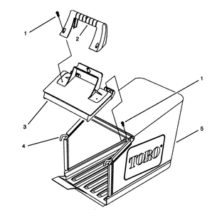 Grass Bag Assembly Diagram and Parts List for 20902B 3900001 - 3999999 Toro Lawn Mower