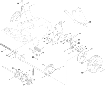 Traction And Height-Of-Cut Assembly Diagram and Parts List for 22205TE 400000000-400699999 Toro Lawn Mower