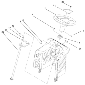 Steering Assembly Diagram and Parts List for 71197 9900001 - 9999999 Toro Lawn Tractor