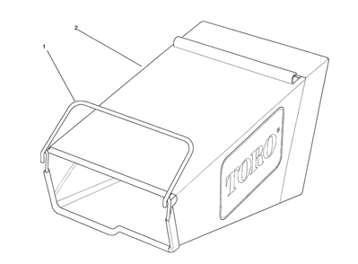 Grass Bag Assembly Diagram and Parts List for 26620BF 1000001 - 1999999 Toro Lawn Mower
