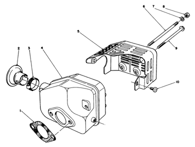 Muffler Assembly (Model No. 47pk9-3) Diagram and Parts List for 22580 0000001 - 0999999 Toro Lawn Mower