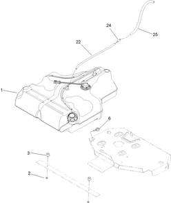 Fuel Tank Mounting Assembly Diagram and Parts List for 74951 (311000001-311000402)(2011) Toro Lawn Mower