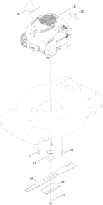 Engine And Blade Assembly Diagram and Parts List for 21462 411700000 - 412001349 Toro Lawn Mower