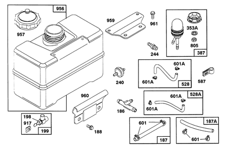 Engine Briggs & Stratton Models 252416-0756-01 & 252416-0757-01 Diagram and Parts List for 38566 3900001 - 3999999 Toro Snow Blower