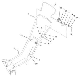 Handle And Controls Assembly Diagram and Parts List for 20648 89000001 - 89999999 Toro Lawn Tractor Accessories