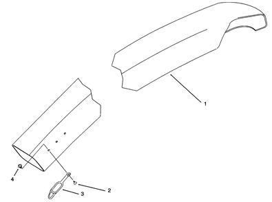 Chute Assembly Diagram and Parts List for 07-4XVS01 2000001 - 2999999 Toro Lawn Tractor Accessories