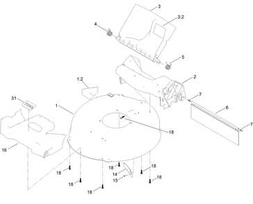 Housing Assembly Diagram and Parts List for 21311 400000000 - 999999999 Toro Lawn Mower