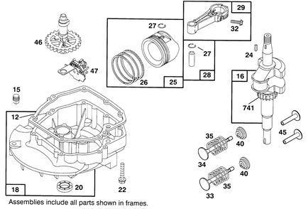 Engine Briggs & Stratton Model 12e802-0653-01 Diagram and Parts List for 21000BC 5900001 - 5999999 Toro Lawn Tractor Accessories