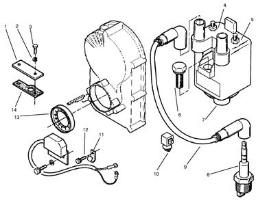 Ignition Electronics Diagram and Parts List for 73502 7900001 - 7999999 Toro Lawn Tractor
