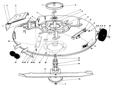 Cutting Deck Model 59130 Diagram and Parts List for 57360 3000001 - 3999999 Toro Lawn Tractor