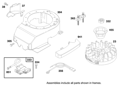 Engine Briggs & Stratton Model 12h802-1758-A1 Diagram and Parts List for 20457 7900001 - 7999999 Toro Lawn Mower