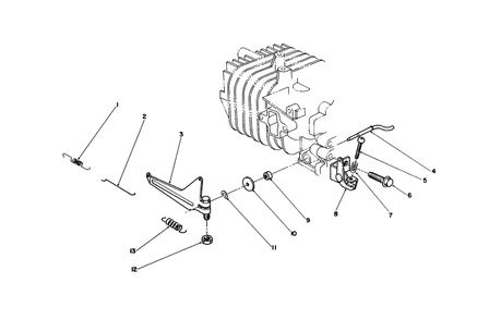 Governor Assembly Diagram and Parts List for 38180 7000001 - 7999999 Toro Snow Blower