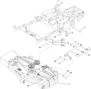 Deck Connection Assembly Diagram and Parts List for 74450TE (310000001-310999999)(2010) Toro Lawn Mower