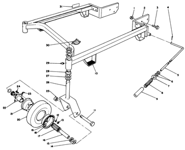 Carrier Frame Assembly Diagram and Parts List for 30144 800001 - 801221 Toro Lawn Mower