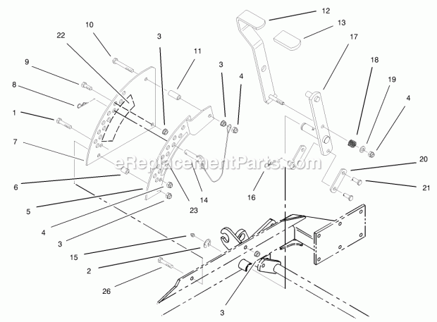 Height Of Cut Assembly Diagram and Parts List for 74179 230005001-230006000 Toro Lawn Mower