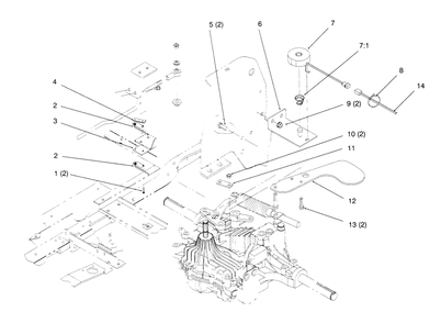 Cruise Control Diagram and Parts List for 72042 5900001 - 5900796 Toro Lawn Tractor