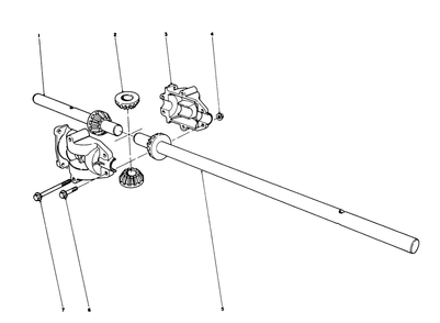Differential Assembly Diagram and Parts List for 56006 1000001 - 1999999 Toro Lawn Tractor