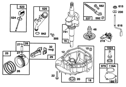 Engine Gts 150 Ohv Diagram and Parts List for 20768 6900001 - 6999999 Toro Lawn Mower