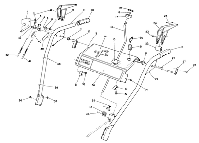 Handle Assembly Diagram and Parts List for 38505 9000001 - 9999999 Toro Snow Blower