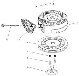 Recoil Starter No. 590742 Diagram and Parts List for 38063 9900001 - 9999999 Toro Snow Blower