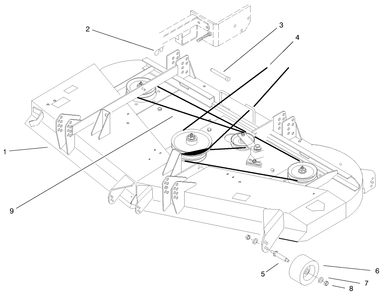Belts, Rollers And Gage Wheel Diagram and Parts List for 30162 990001 - 999999 Toro Lawn Mower
