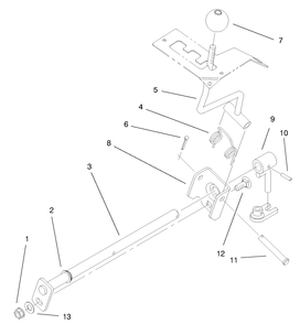Hi-Lo Shift Assembly Diagram and Parts List for 73550 8900001 - 8999999 Toro Lawn Tractor