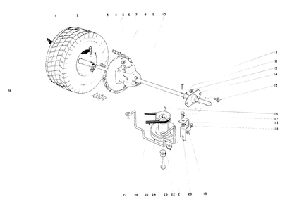 Rear Axle Assembly Diagram and Parts List for 56000 2000001 - 2999999 Toro Lawn Tractor