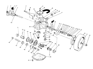 Gear Case Assembly Diagram and Parts List for 20680 0000001 - 0999999 Toro Lawn Mower