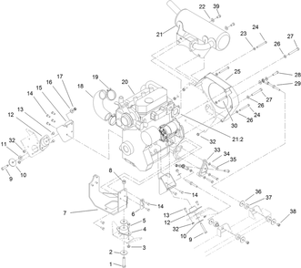 Engine Mount Assembly Diagram and Parts List for 74269 (313000001-313999999)(2013) Toro Lawn Mower