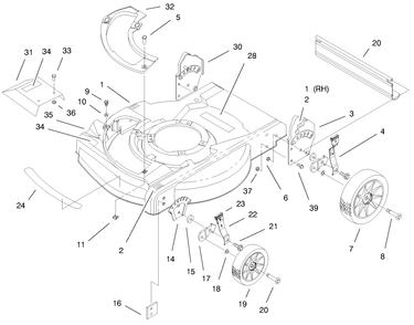 Housing Assembly Diagram and Parts List for 20712 7900001 - 7999999 Toro Lawn Mower