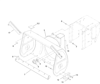 Main Frame Assembly Diagram and Parts List for 38875 413000000 - 999999999 Toro Snow Blower