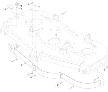Baffle Kit Assembly No. 147-7363 Diagram and Parts List for 147-7363  Toro Lawn Tractor
