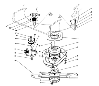 Blade Brake Clutch Assembly Diagram and Parts List for 20584 8000001 - 8999999 Toro Lawn Mower