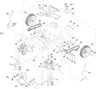 Ground Drive Assembly Diagram and Parts List for 39517 400000000-999999999 Toro Aerator