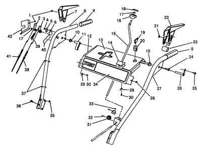 Handle Assembly Diagram and Parts List for 38520 8000001 - 8999999 Toro Snow Blower