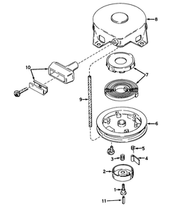 Rewind Starter No. 590420 (Model No. 56022) Diagram and Parts List for 56027 4000001 - 4999999 Toro Lawn Tractor