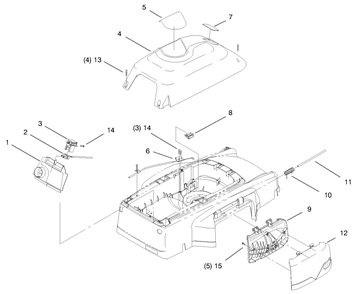 Cover, Mulch Plug And Panel Assembly Diagram and Parts List for 20645 790000001 - 799999999 Toro Lawn Tractor Accessories