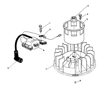 Magneto & Flywheel Assembly (Model Vmk9-2) Diagram and Parts List for 20622 0003102 - 0999999 Toro Lawn Mower