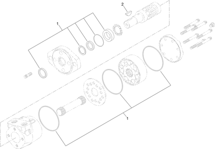 Hydraulic Motor Assembly Diagram and Parts List for 78593 400000000-402859999 Toro Lawn Mower