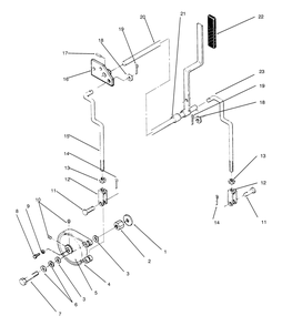 Parking Brake Diagram and Parts List for 74140 590001 - 599999 Toro Lawn Tractor