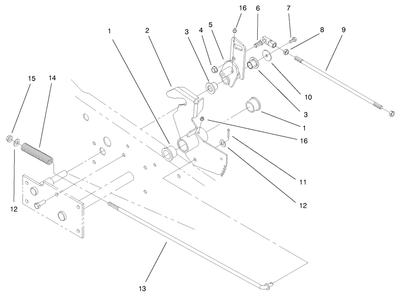 Lower Parking Brake Assembly Diagram and Parts List for 73561 9900001 - 9999999 Toro Lawn Tractor