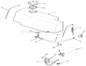 Fuel System Diagram and Parts List for B3-08B302 1981 Toro Lawn Tractor