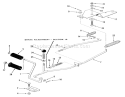 Clutch, Brake Linkage Diagram and Parts List for 33-08B504 1988 Toro Lawn Tractor