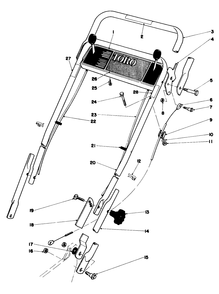 Handle Assembly Diagram and Parts List for 20705 9000001 - 9999999 Toro Lawn Mower